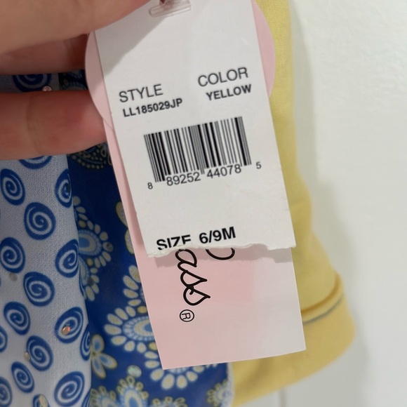 Little Lass Blue and Yellow Floral Dress - Picture 5 of 5